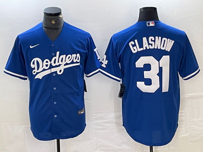 Men Los Angeles Dodgers #31 Glasnow Blue Nike Game MLB Jersey style 1